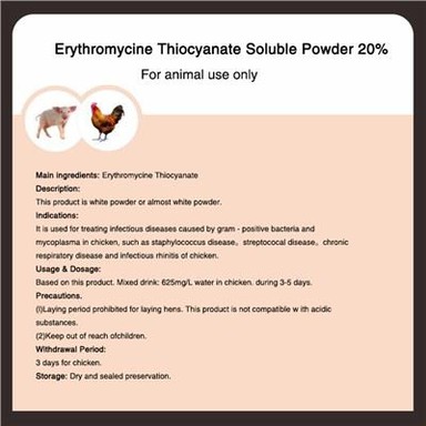 Erytromycín tiokyanátový rozpustný prášok 20 percent